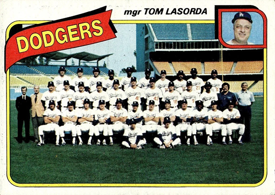1980 topps dodgers team